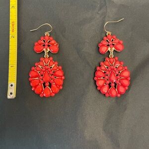 Red drop earrings